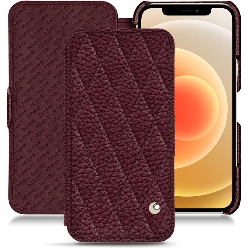 Noreve Lederschutzhülle horizontal (Apple iPhone 12 mini), Smartphone Hülle, Violett