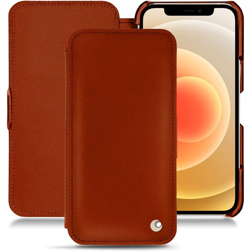 Noreve Lederschutzhülle horizontal (Apple iPhone 12 mini), Smartphone Hülle, Orange