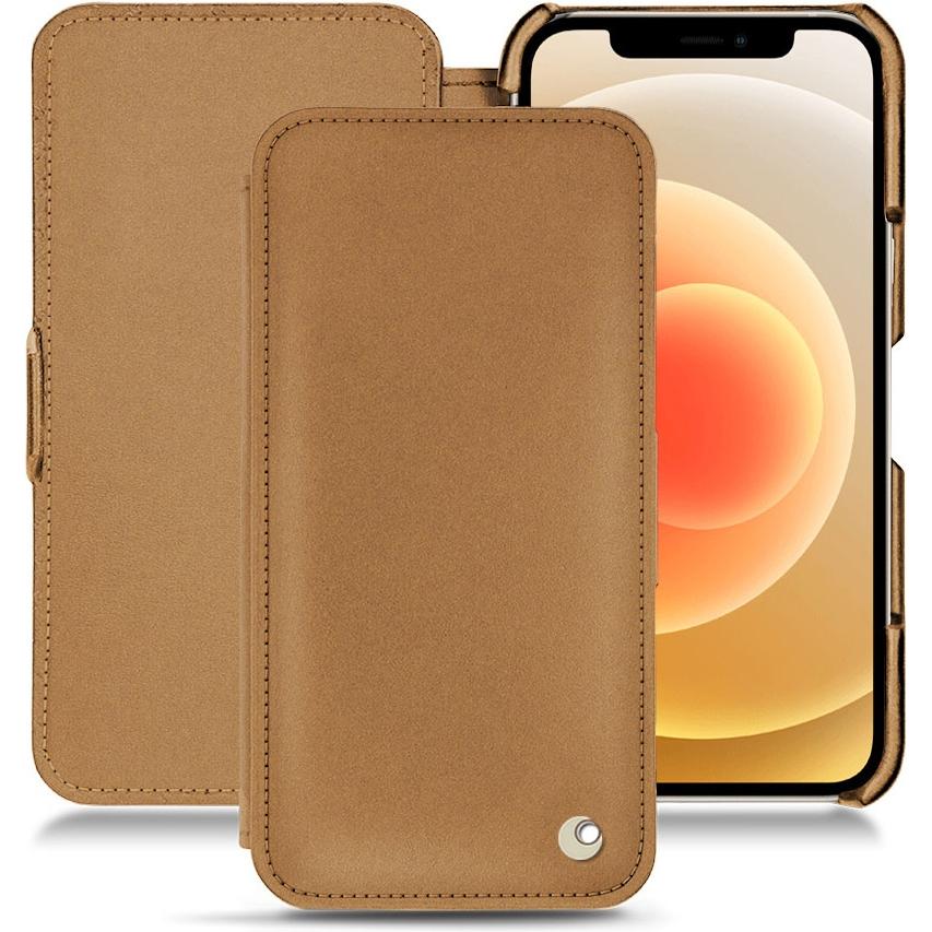 Noreve Lederschutzhülle horizontal (Apple iPhone 12 mini), Smartphone Hülle, Beige