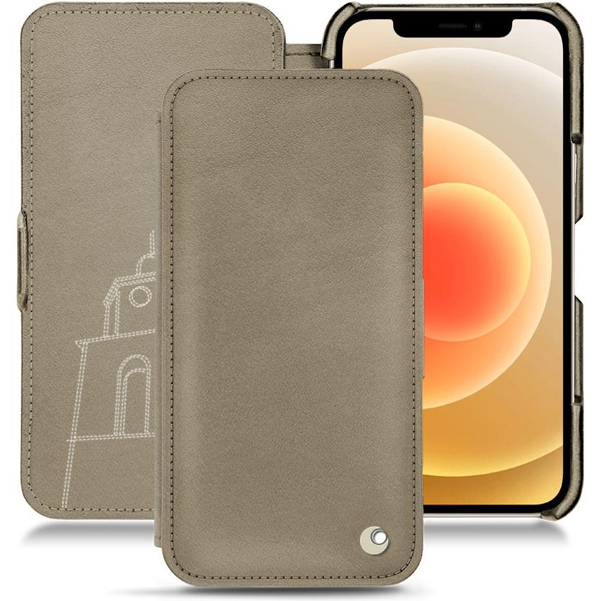 Noreve Lederschutzhülle horizontal (Apple iPhone 12 mini), Smartphone Hülle, Beige