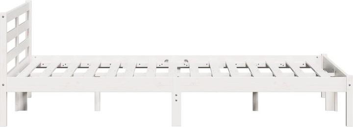 Produktbild vidaXL Bettgestell mit Kopfteil Weiss 140x210 cm Massivholz Kiefer (140 x 210 cm)