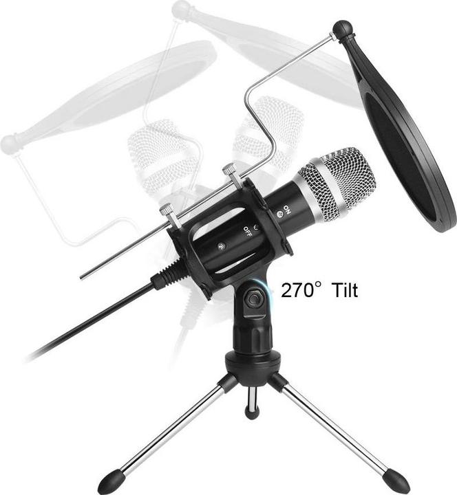 Immagine prodotto PhoneLook Microfono professionale per streaming e studio + gioco con filtro antirumore USB