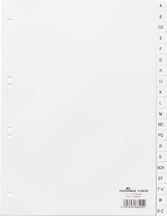 Image du produit Durable Répertoire A4 A-Z 20 pcs. blanc