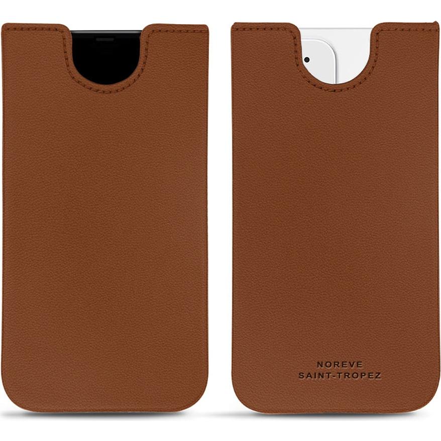 Noreve Lederschutzhülle (Apple iPhone 12), Smartphone Hülle, Braun