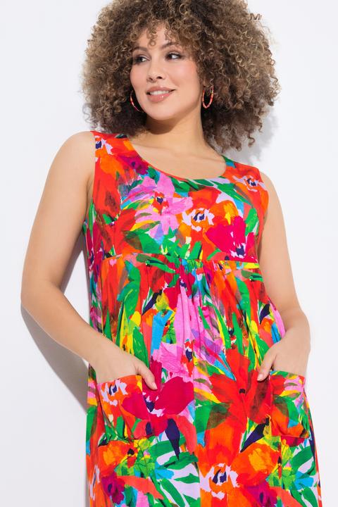 Produktbild Ulla Popken Jerseykleid, bedruckt, A-Linie, Rundhals, ärmellos (50, 52)