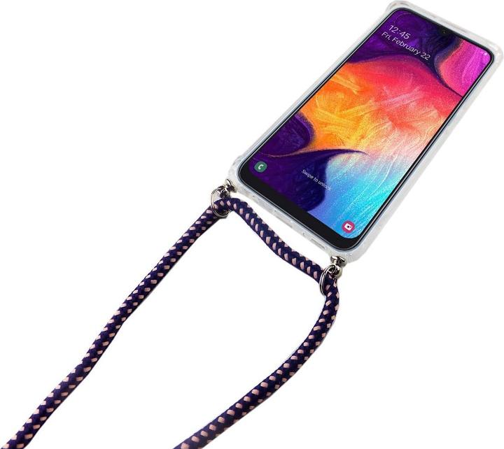 Produktbild König Design Handykette für Samsung Galaxy A50 mit Band Case zum umhängen Kordel Violett Neu