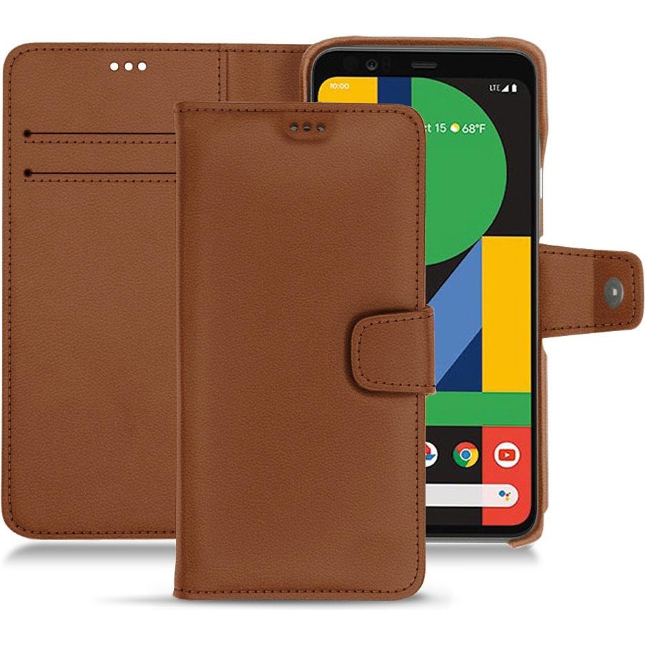 Noreve Lederschutzhülle Wallet (Google Pixel 5), Smartphone Hülle, Braun