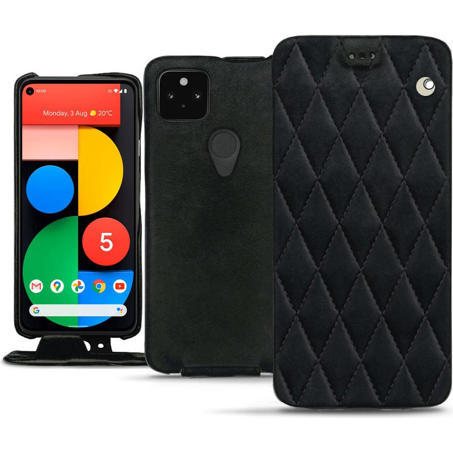 Noreve Lederschutzhülle vertikal (Google Pixel 5), Smartphone Hülle, Schwarz