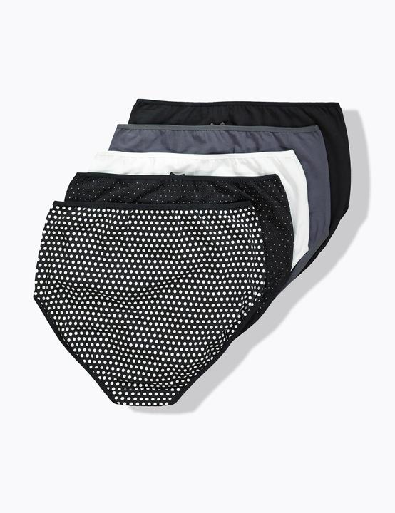 Produktbild Ulla Popken Maxislips, 5er-Pack, Punkte/einfarbig (42, 44)