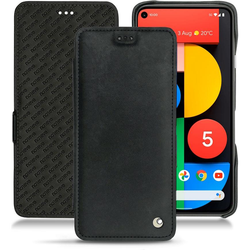 Noreve Lederschutzhülle horizontal (Google Pixel 5), Smartphone Hülle, Schwarz