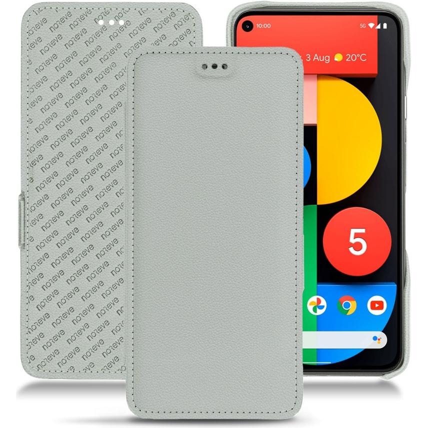 Noreve Lederschutzhülle horizontal (Google Pixel 5), Smartphone Hülle, Grau