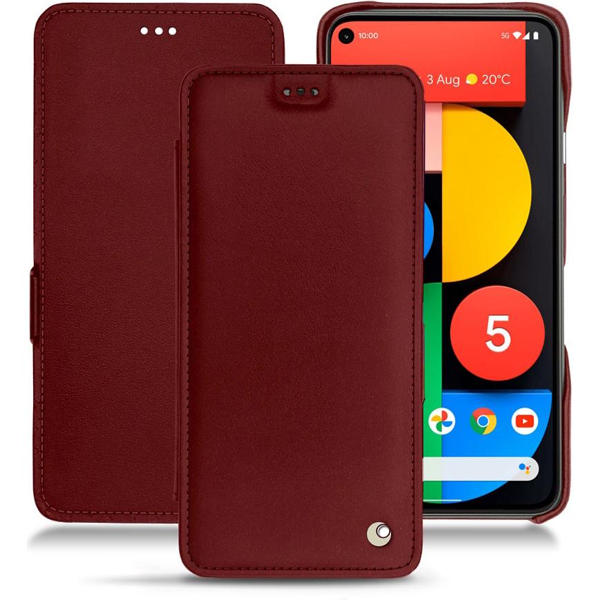 Noreve Lederschutzhülle horizontal (Google Pixel 5), Smartphone Hülle, Rot