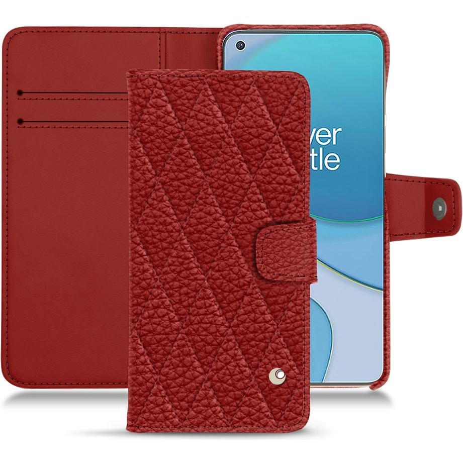 Noreve Lederschutzhülle Wallet (OnePlus 8T), Smartphone Hülle, Rot