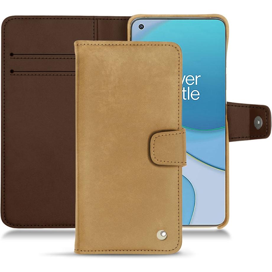 Noreve Lederschutzhülle Wallet (OnePlus 8T), Smartphone Hülle, Braun