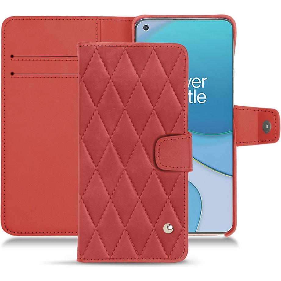 Noreve Lederschutzhülle Wallet (OnePlus 8T), Smartphone Hülle, Rot