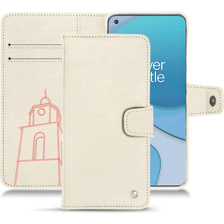 Noreve Lederschutzhülle Wallet (OnePlus 8T), Smartphone Hülle, Weiss