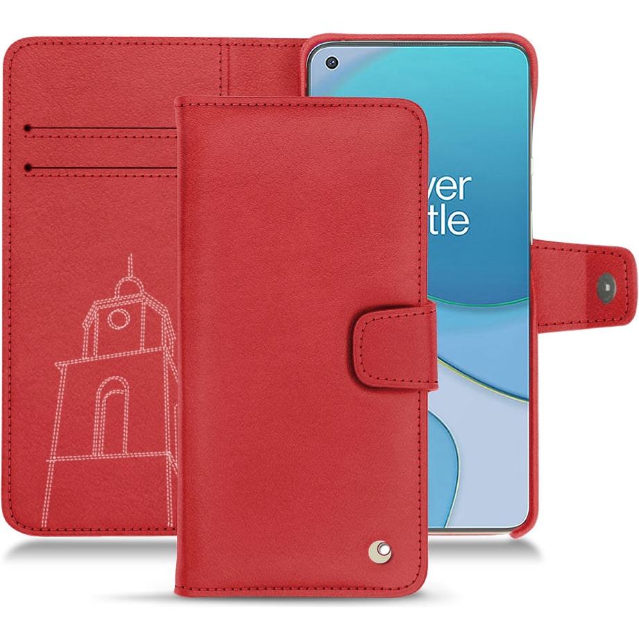 Noreve Lederschutzhülle Wallet (OnePlus 8T), Smartphone Hülle, Rot