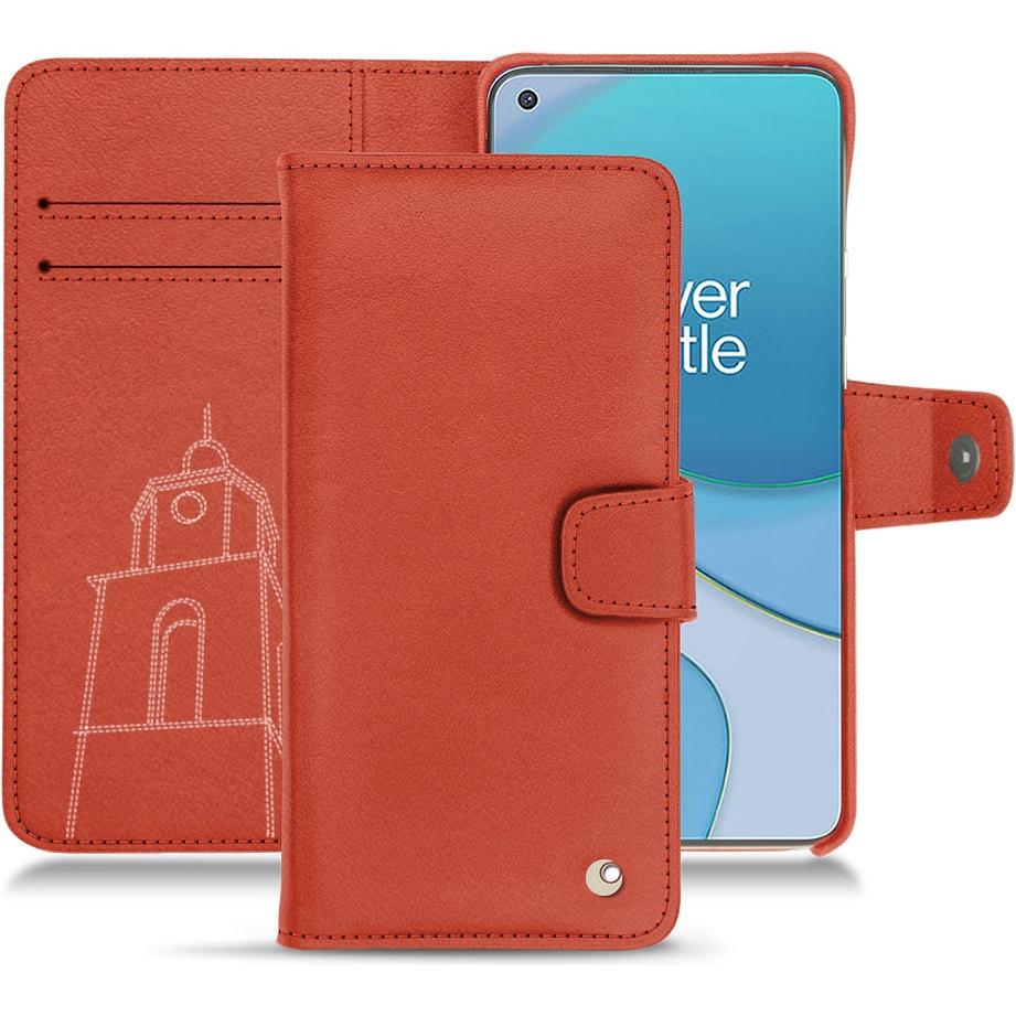 Noreve Lederschutzhülle Wallet (OnePlus 8T), Smartphone Hülle, Orange