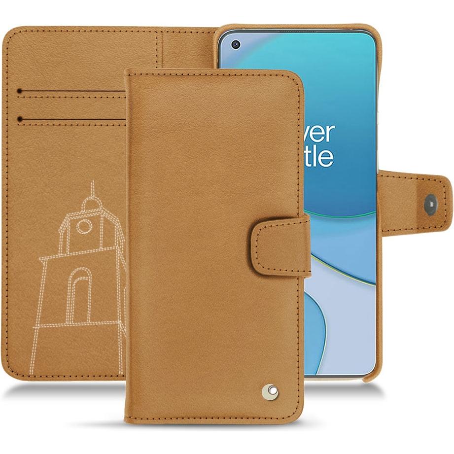 Noreve Lederschutzhülle Wallet (OnePlus 8T), Smartphone Hülle, Braun
