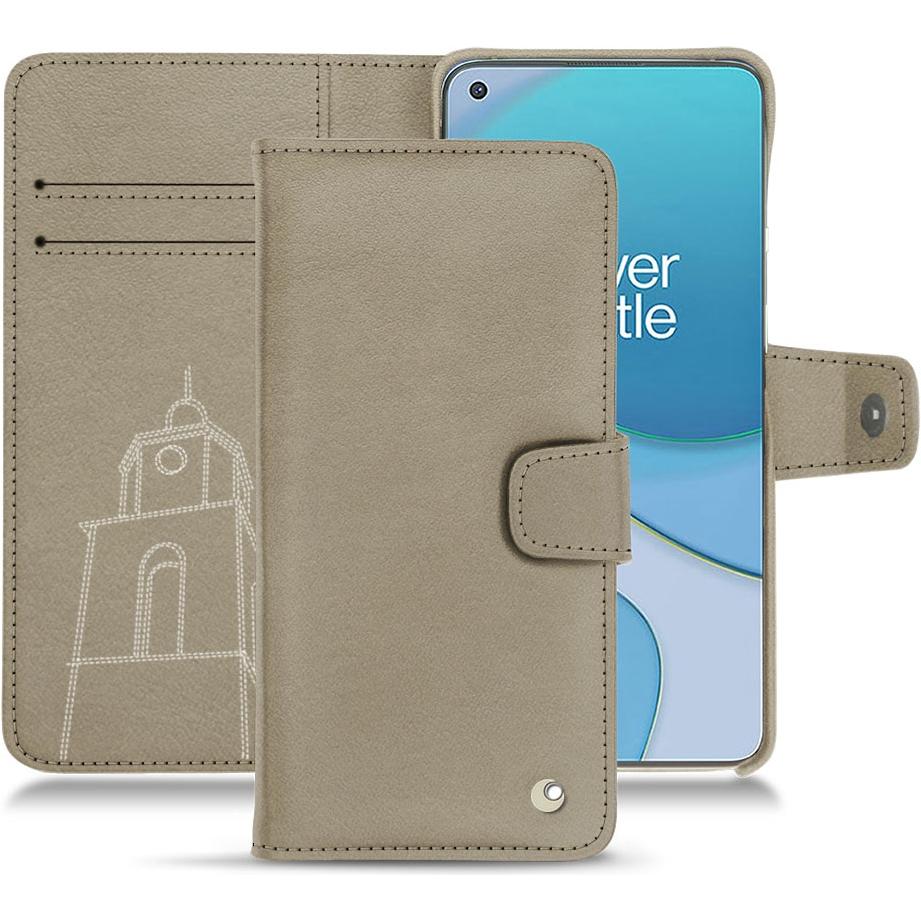 Noreve Lederschutzhülle Wallet (OnePlus 8T), Smartphone Hülle, Beige