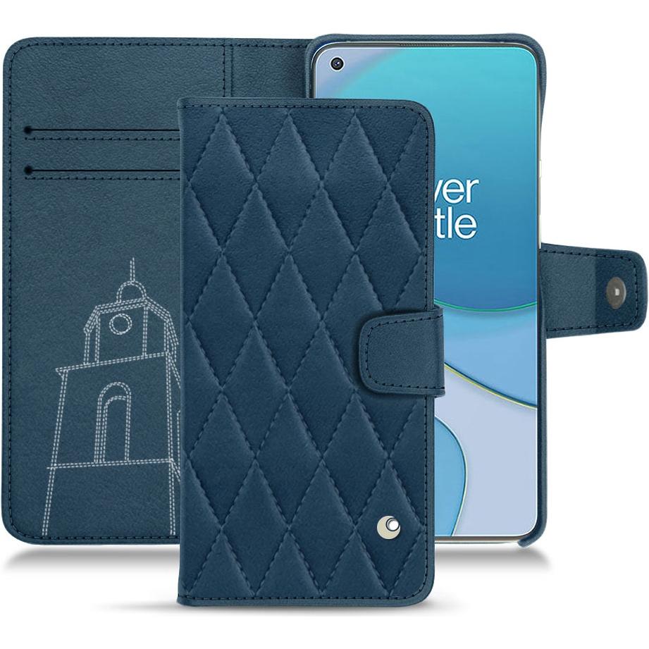 Noreve Lederschutzhülle Wallet (OnePlus 8T), Smartphone Hülle, Blau