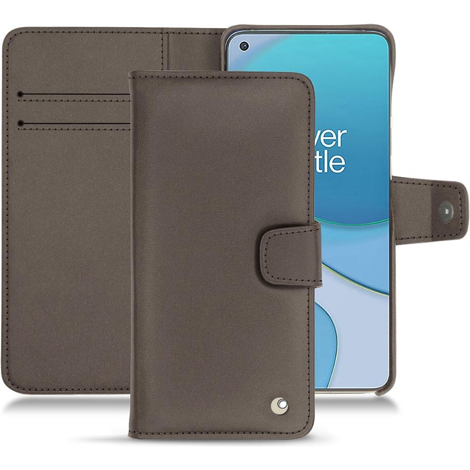 Thumbnail - Noreve Lederschutzhülle Wallet (OnePlus 8T), Smartphone Hülle, Grau