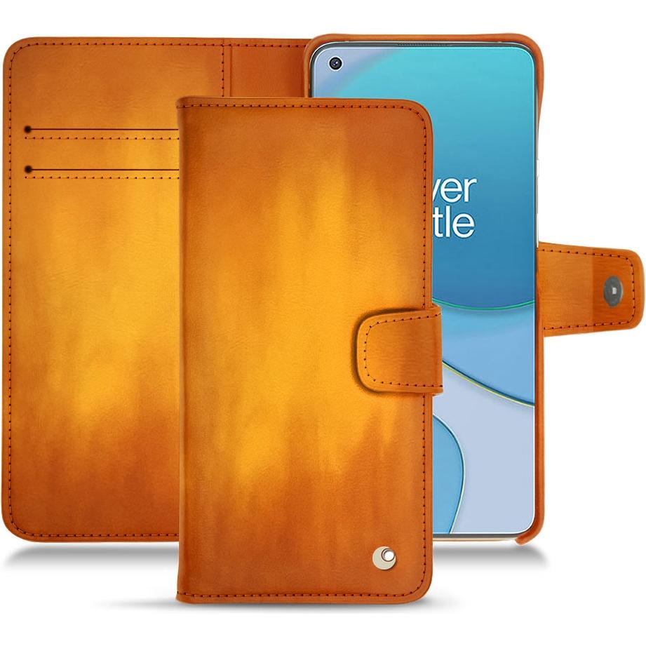 Noreve Lederschutzhülle Wallet (OnePlus 8T), Smartphone Hülle, Orange