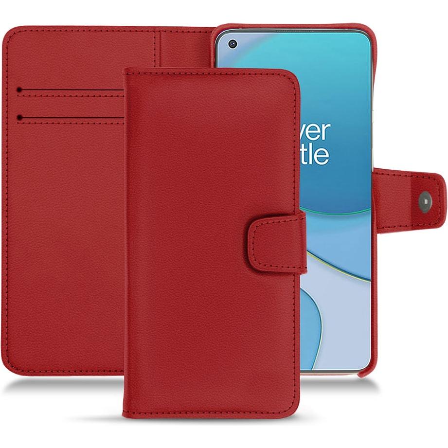 Noreve Lederschutzhülle Wallet (OnePlus 8T), Smartphone Hülle, Rot