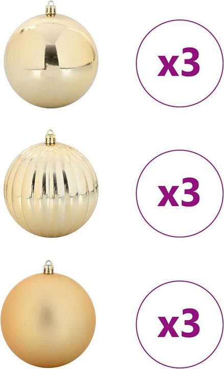 Produktbild vidaXL Weihnachtskugeln (9x)