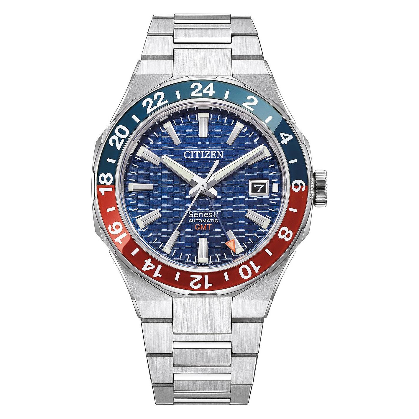 Citizen, Armbanduhr, NB6030-59L Series 8 Automatik Gmt Herrenuhr 41mm 10ATM, Silber, (Chronograph, Sportuhr, 41 mm)