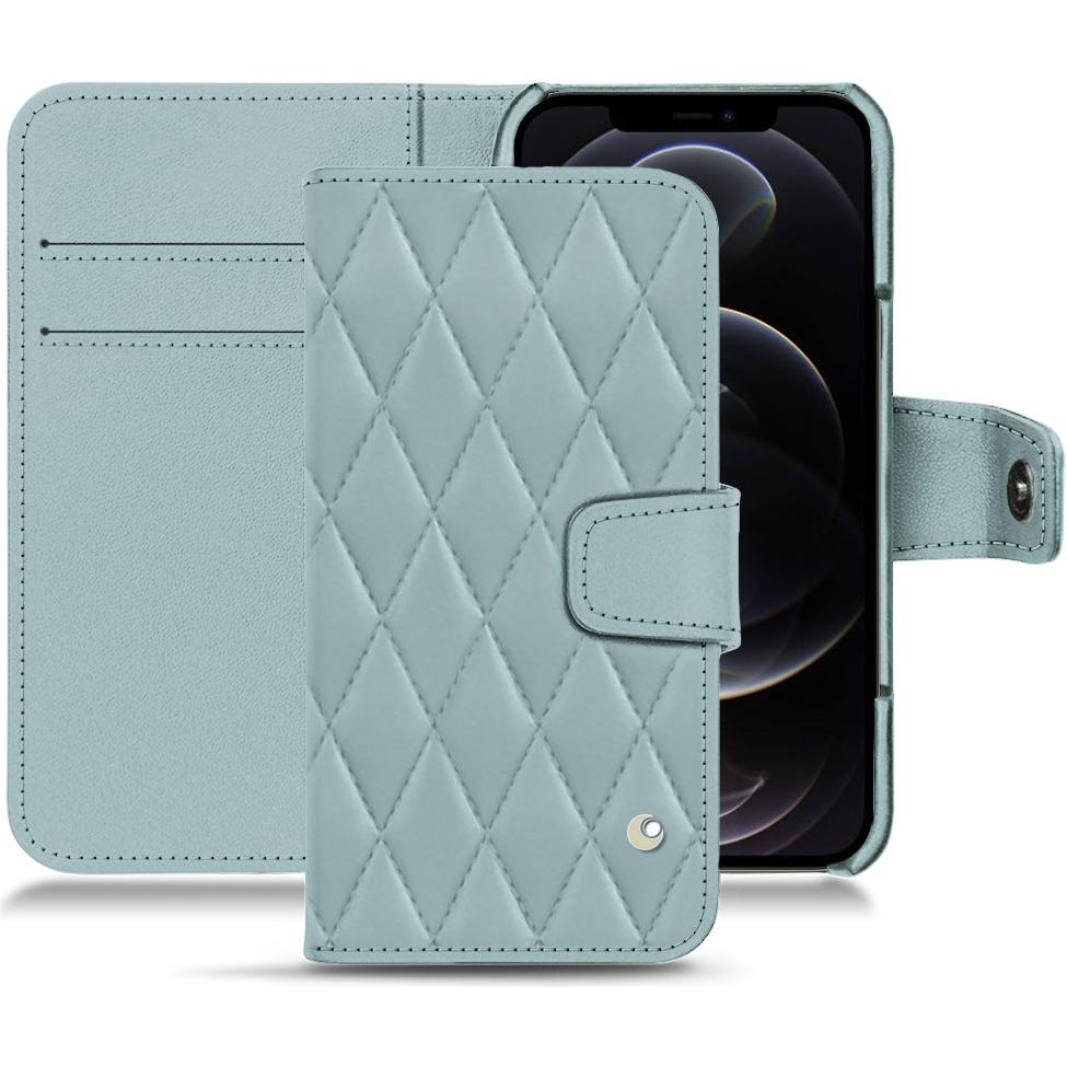 Noreve Lederschutzhülle Wallet (Apple iPhone 12 Pro Max), Smartphone Hülle, Blau