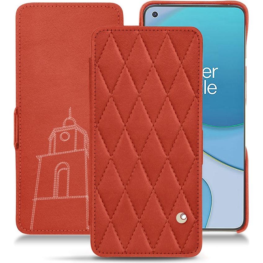 Noreve Lederschutzhülle horizontal (OnePlus 8T), Smartphone Hülle, Orange