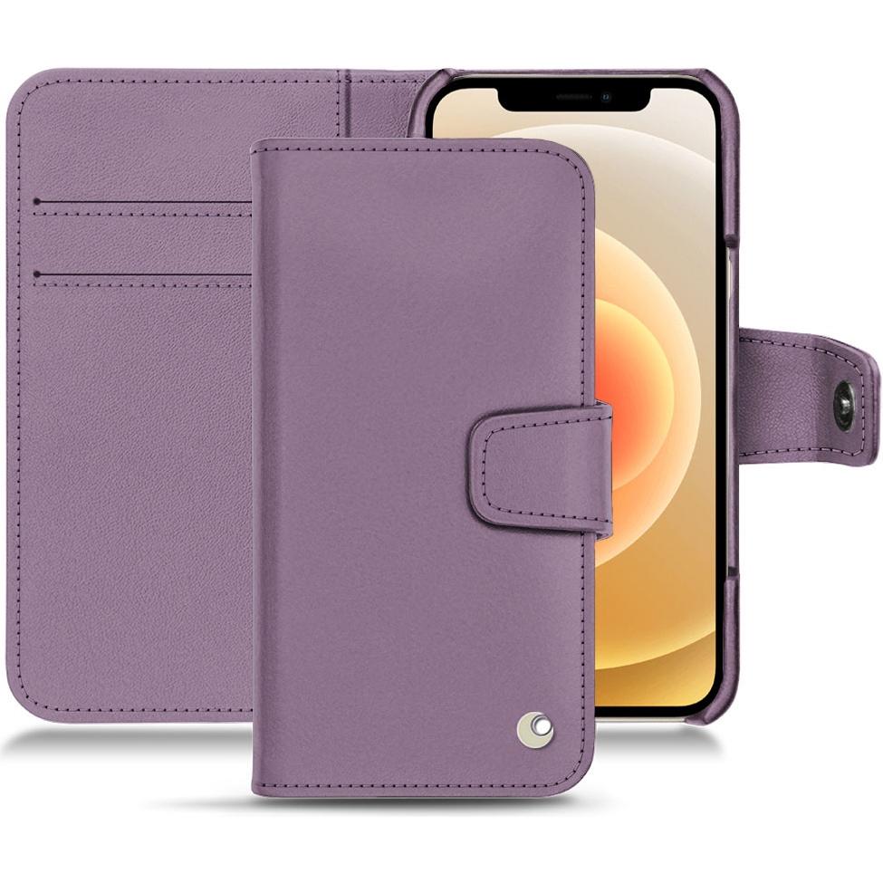 Noreve Lederschutzhülle Wallet (Apple iPhone 12), Smartphone Hülle, Violett