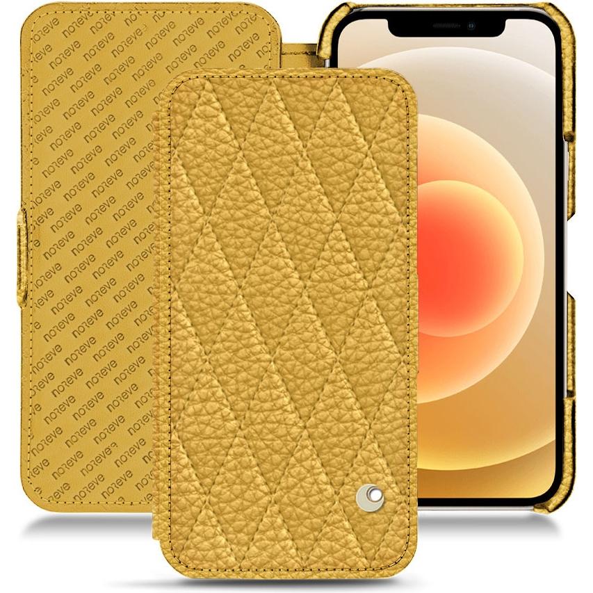Noreve Lederschutzhülle horizontal (Apple iPhone 12), Smartphone Hülle, Orange