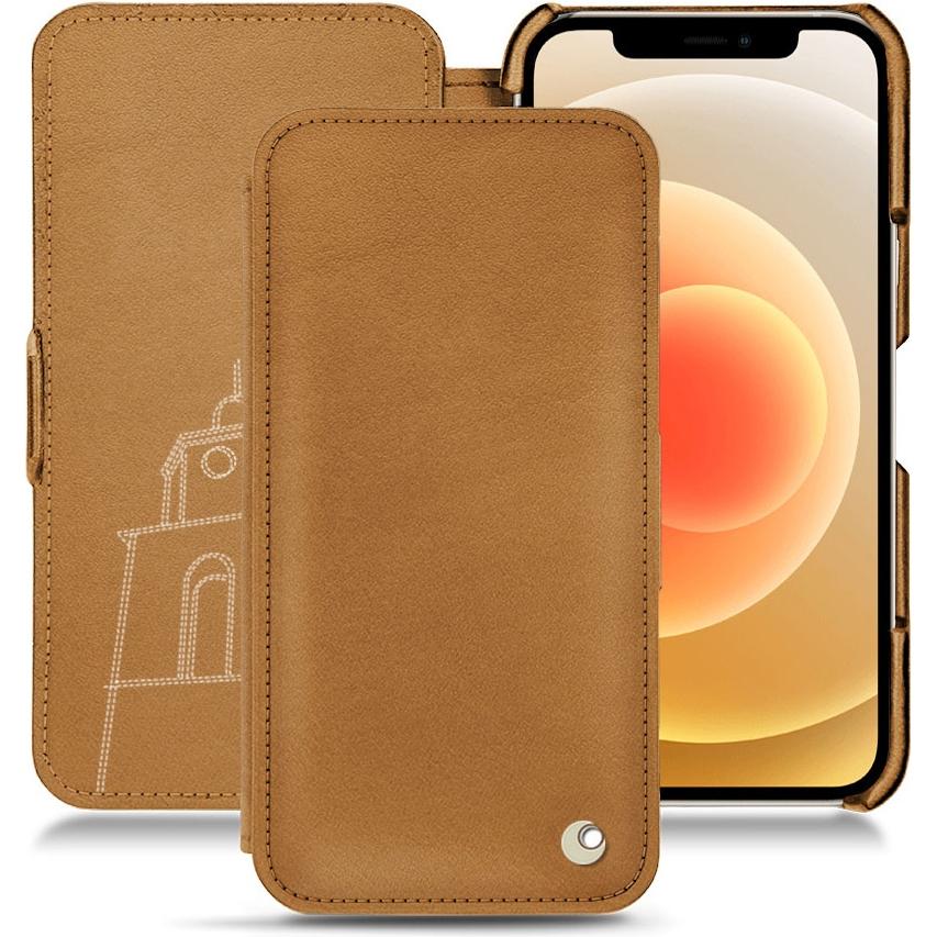 Noreve Lederschutzhülle horizontal (Apple iPhone 12), Smartphone Hülle, Braun