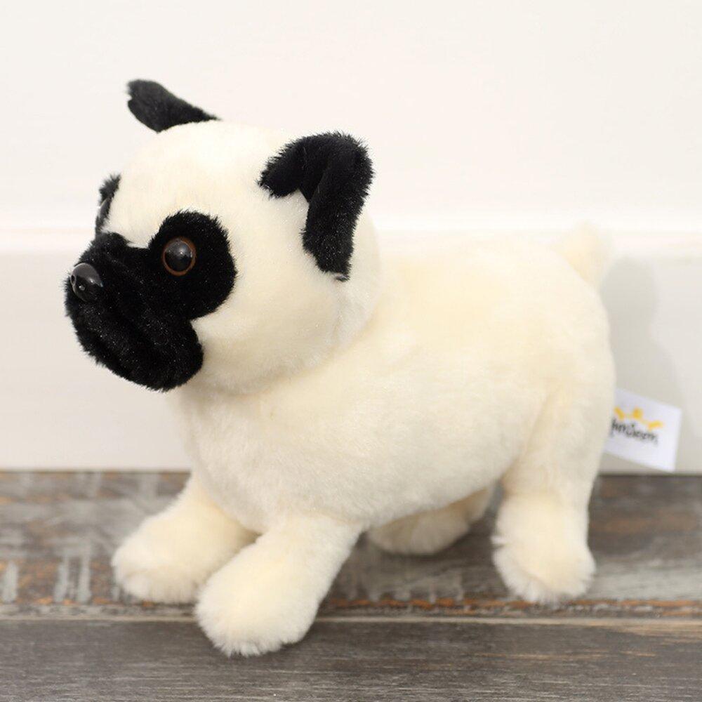 Lean Toys Lean Plüsch Maskottchen Huggable Hund Mops Weiss 19Cm