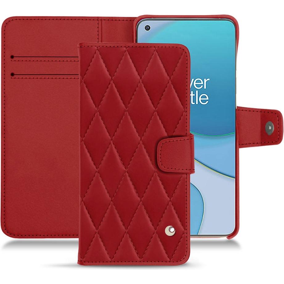 Noreve Lederschutzhülle Wallet (OnePlus 8T), Smartphone Hülle, Rot