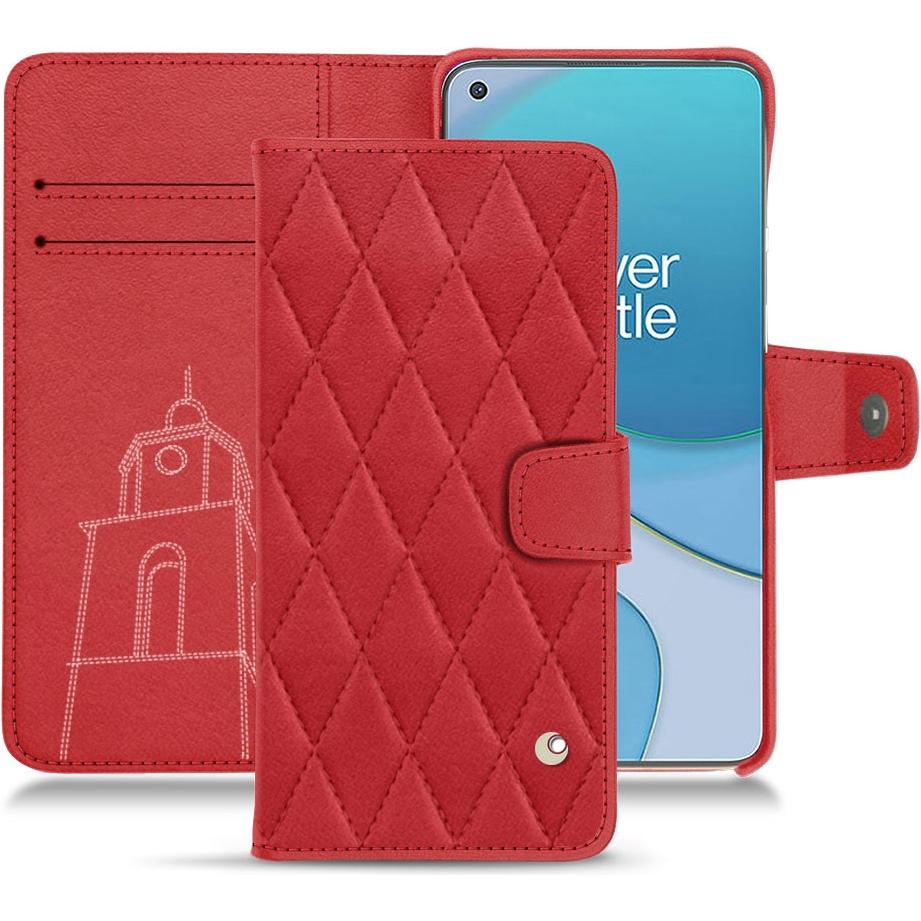 Noreve Lederschutzhülle Wallet (OnePlus 8T), Smartphone Hülle, Rot