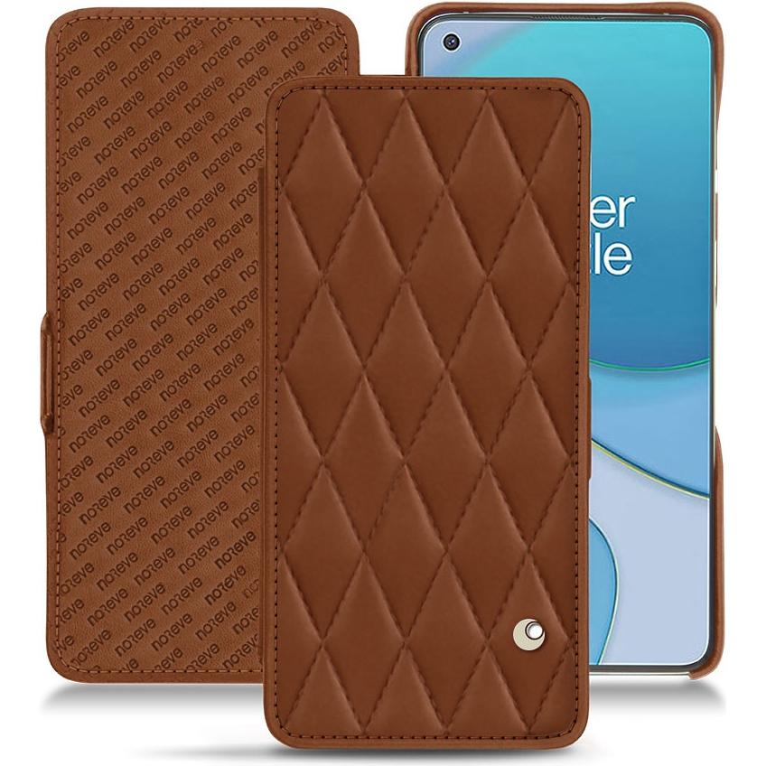 Noreve Lederschutzhülle horizontal (OnePlus 8T), Smartphone Hülle, Braun
