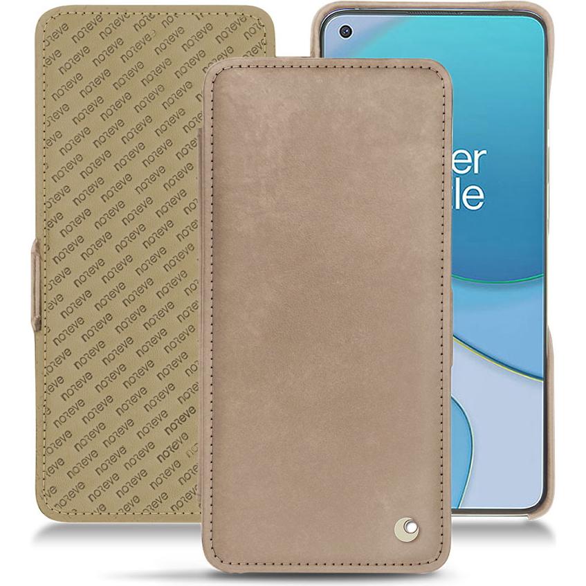 Noreve Lederschutzhülle horizontal (OnePlus 8T), Smartphone Hülle, Beige