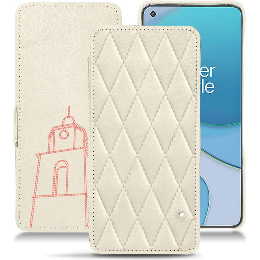 Noreve Lederschutzhülle horizontal (OnePlus 8T), Smartphone Hülle, Weiss
