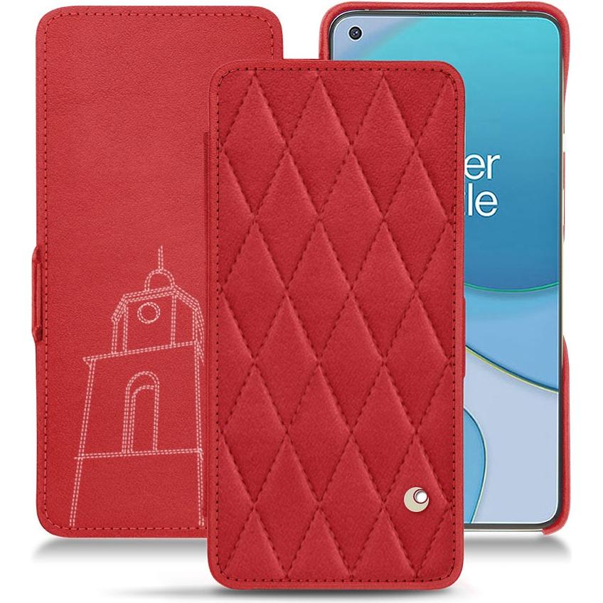 Noreve Lederschutzhülle horizontal (OnePlus 8T), Smartphone Hülle, Rot