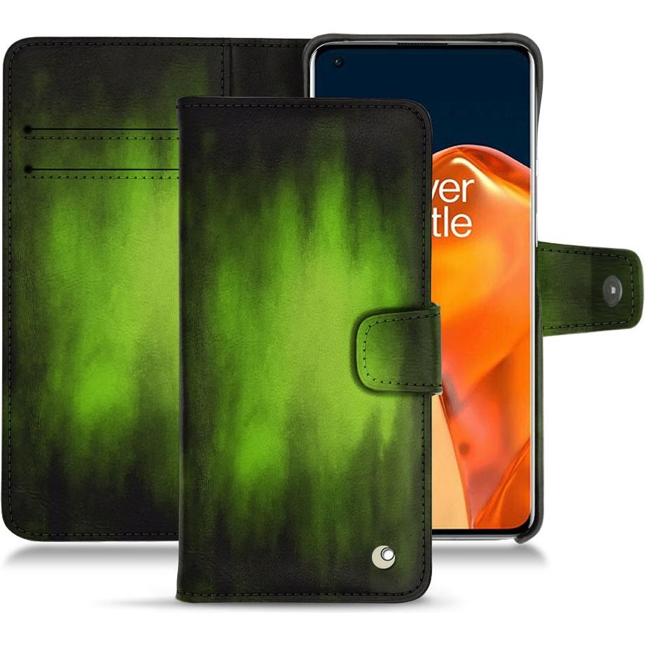 Noreve Lederschutzhülle Wallet (OnePlus 9 Pro), Smartphone Hülle, Grün