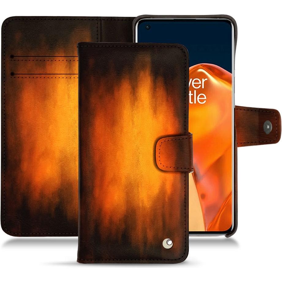 Noreve Lederschutzhülle Wallet (OnePlus 9 Pro), Smartphone Hülle, Violett