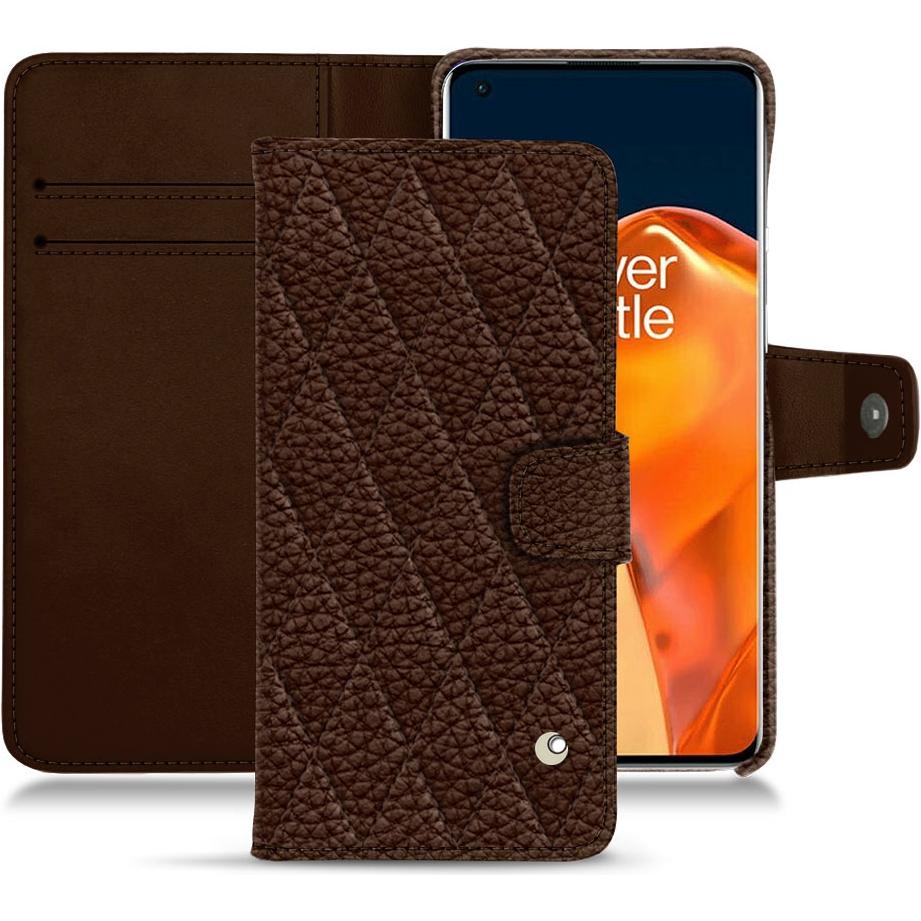 Noreve Lederschutzhülle Wallet (OnePlus 9 Pro), Smartphone Hülle, Braun