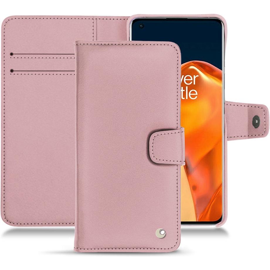 Noreve Lederschutzhülle Wallet (OnePlus 9 Pro), Smartphone Hülle, Rosa