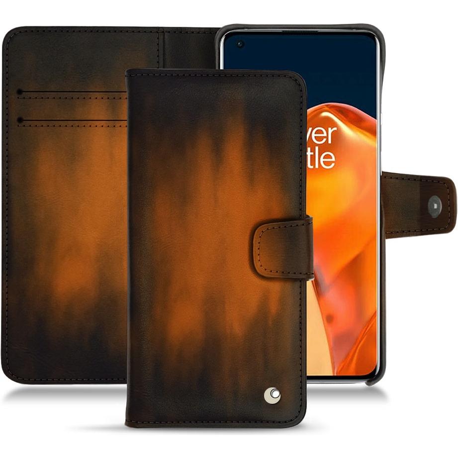 Noreve Lederschutzhülle Wallet (OnePlus 9 Pro), Smartphone Hülle, Braun