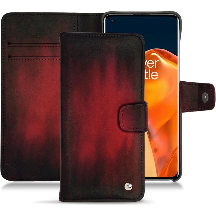 Noreve Lederschutzhülle Wallet (OnePlus 9 Pro), Smartphone Hülle, Rot