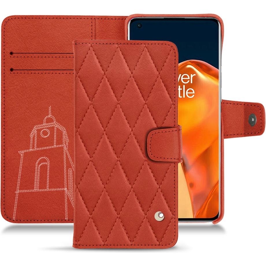 Noreve Lederschutzhülle Wallet (OnePlus 9 Pro), Smartphone Hülle, Orange