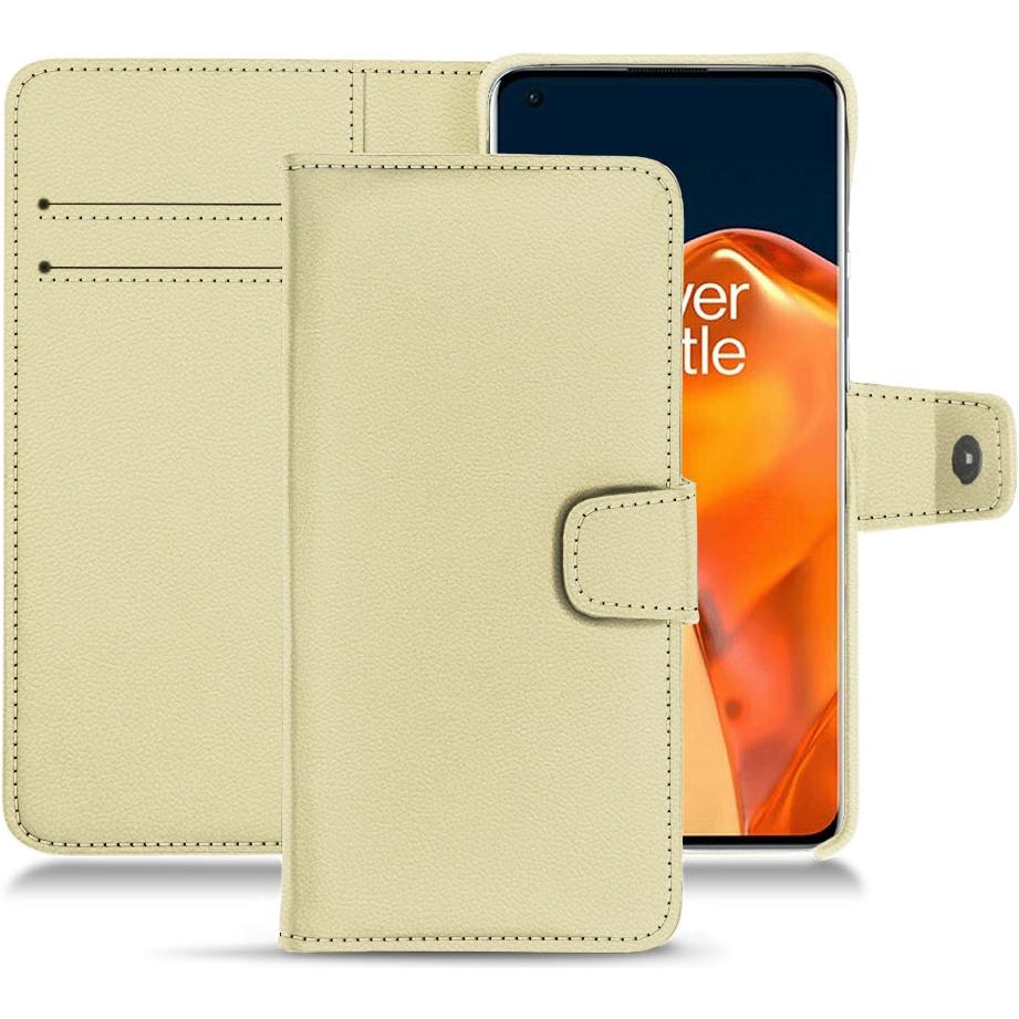 Noreve Lederschutzhülle Wallet (OnePlus 9 Pro), Smartphone Hülle, Beige